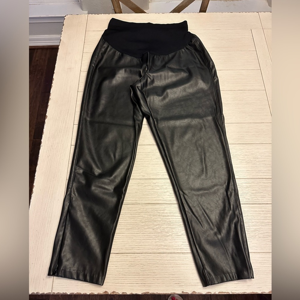 Old Navy faux leather maternity pants